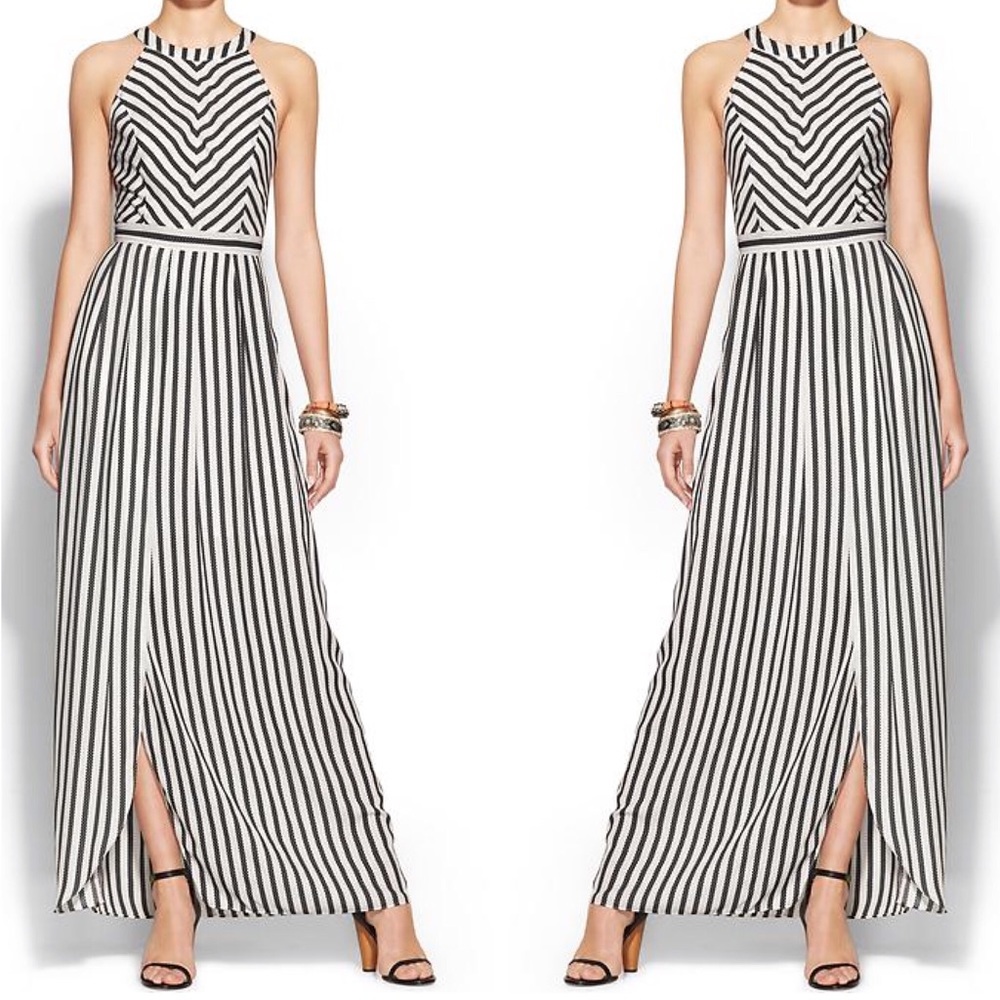 Lemieux black & white striped maxi dress